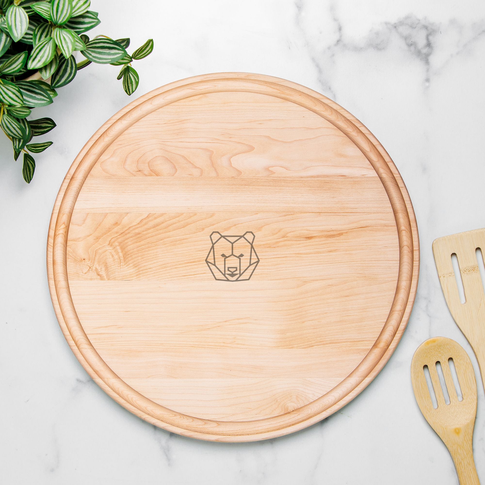 Round Charcuterie Board with Groove - 13.5” x 13.5”